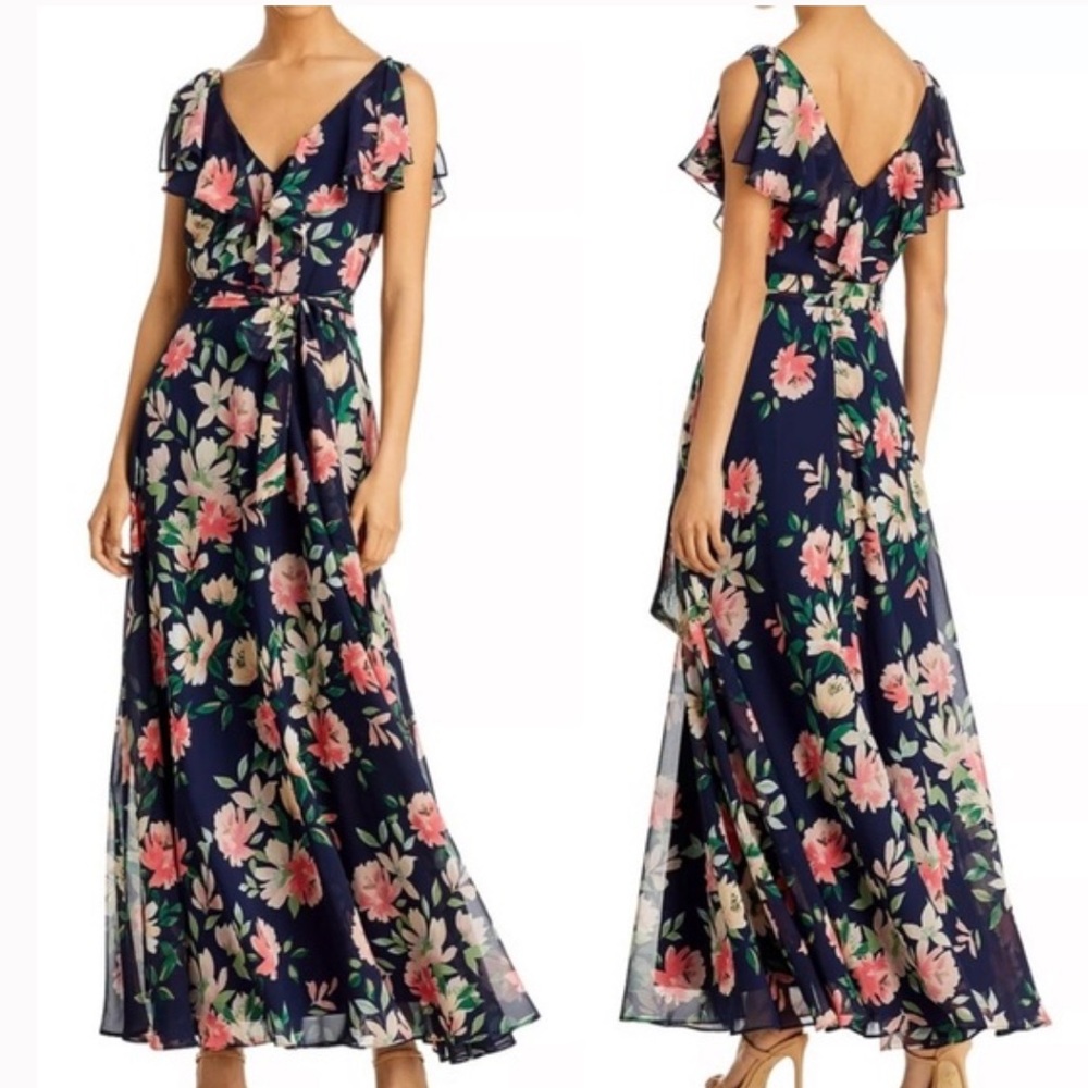 Eliza J Navy Floral Maxi Dress